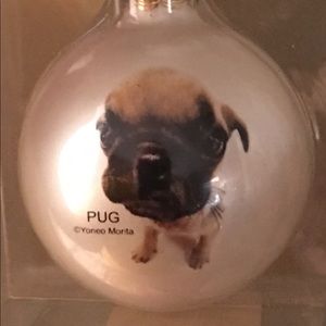 Yoneo Morita Pug Christmas Ornament Glass Ball
